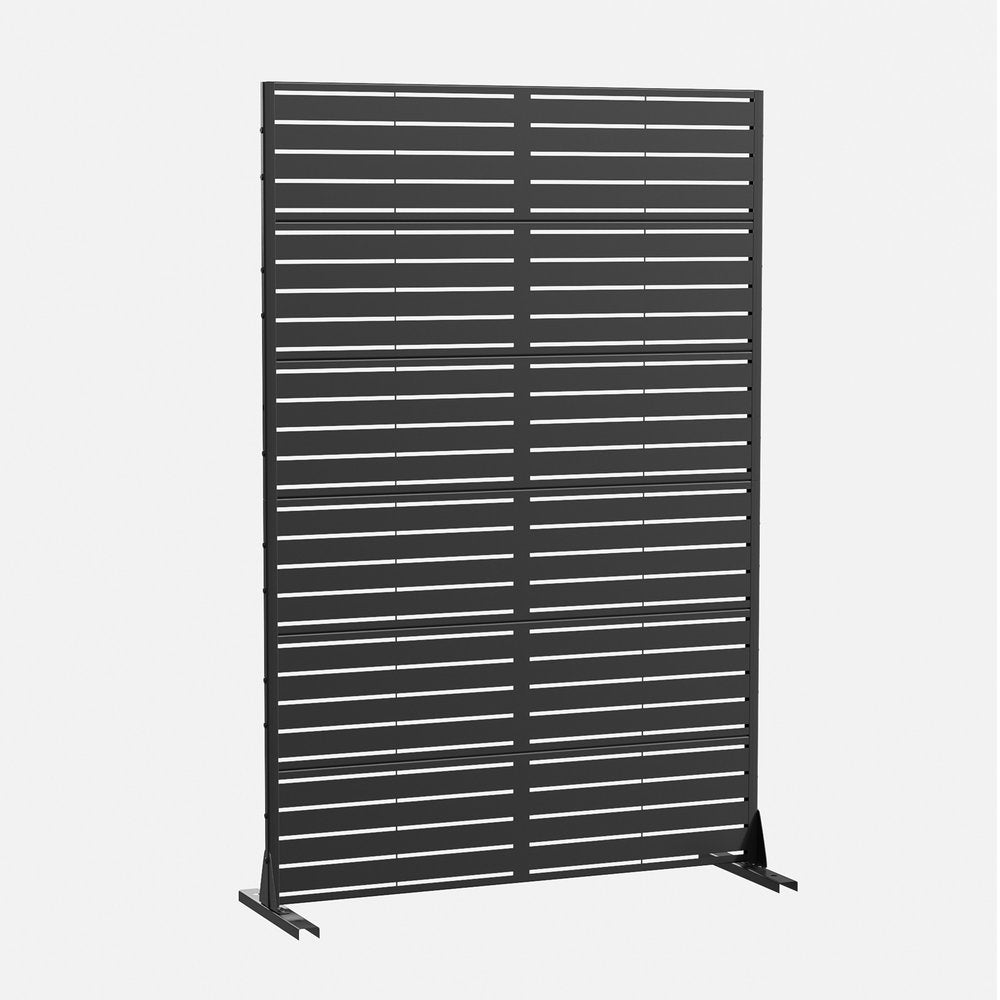 72" Black Steel Six Panel Screen Room Divider