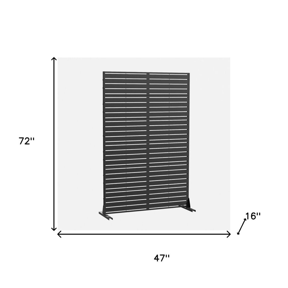 72" Black Steel Six Panel Screen Room Divider