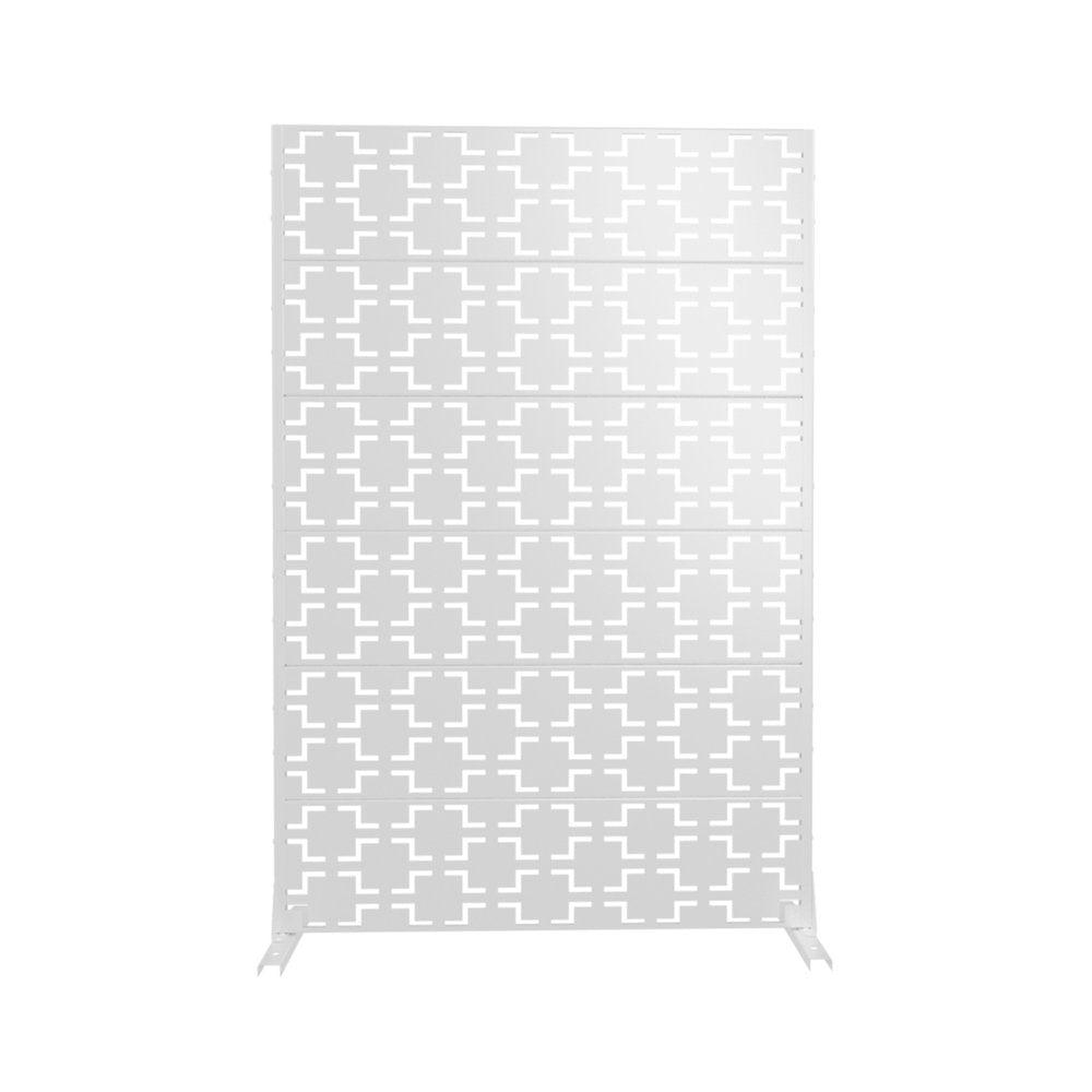 72" White Steel Six Panel Screen Room Divider