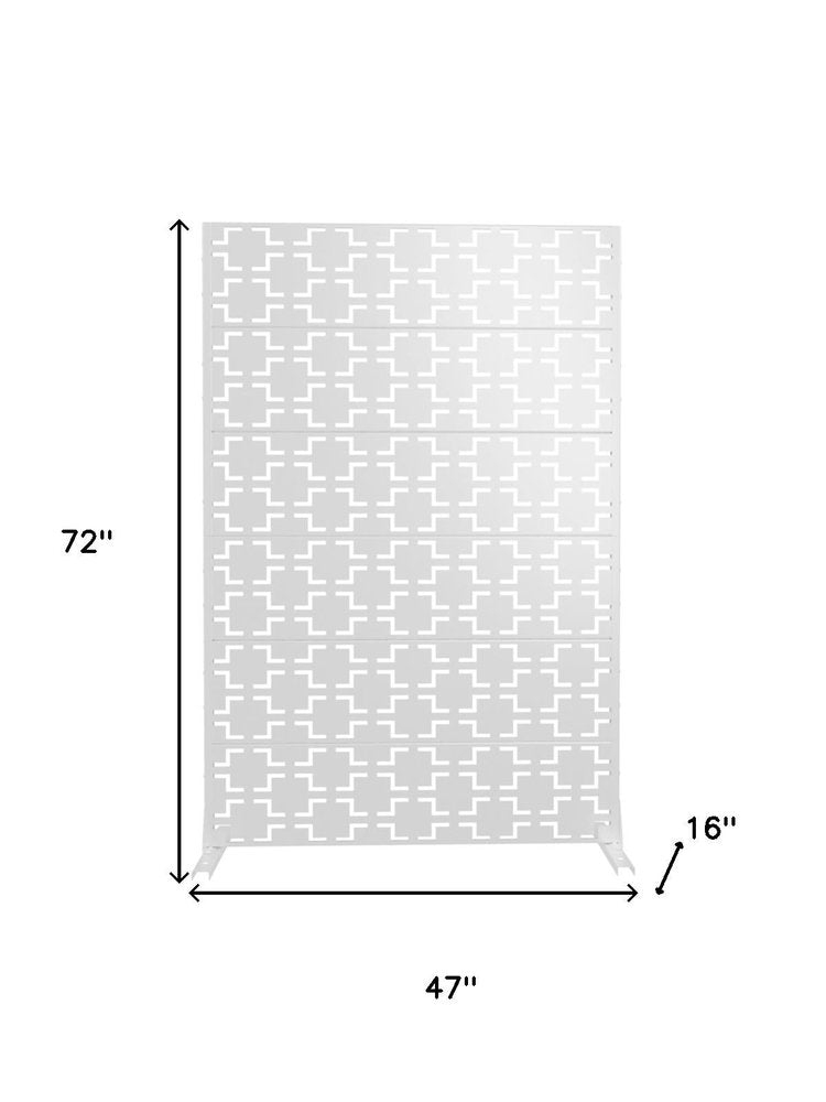 72" White Steel Six Panel Screen Room Divider