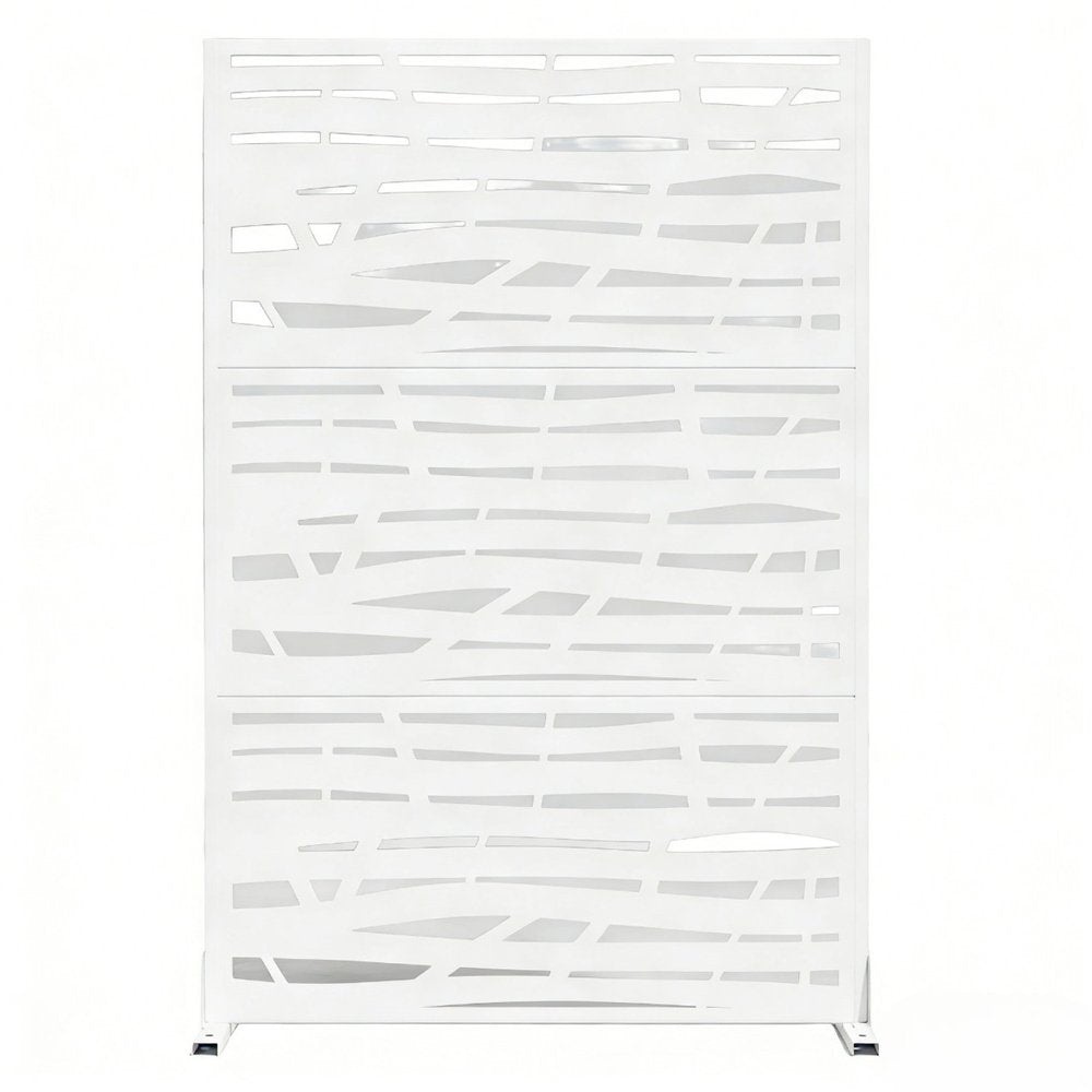 72" White Steel Three Panel Screen Room Divider