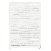 72" White Steel Three Panel Screen Room Divider