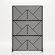 72" Black Steel Three Panel Screen Room Divider