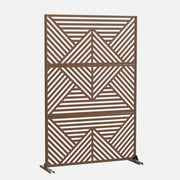 72" Brown Steel Three Panel Screen Room Divider