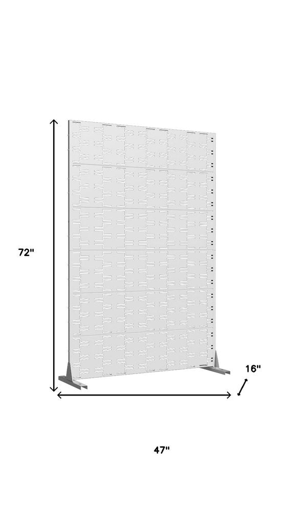 72" White Steel Six Panel Screen Room Divider