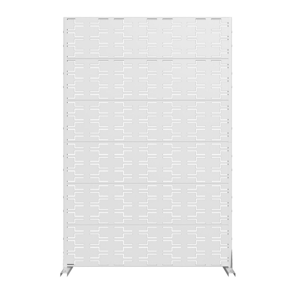 72" White Steel Six Panel Screen Room Divider