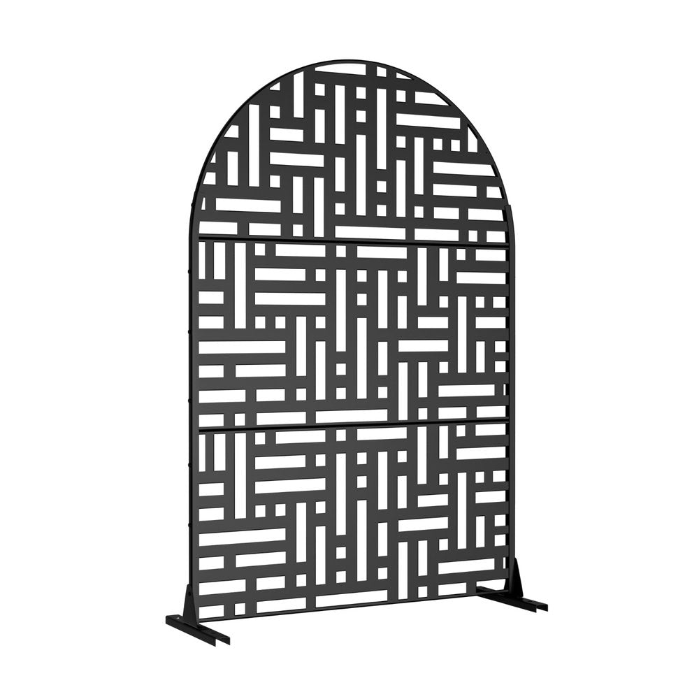 72" Black Steel Three Panel Screen Room Divider
