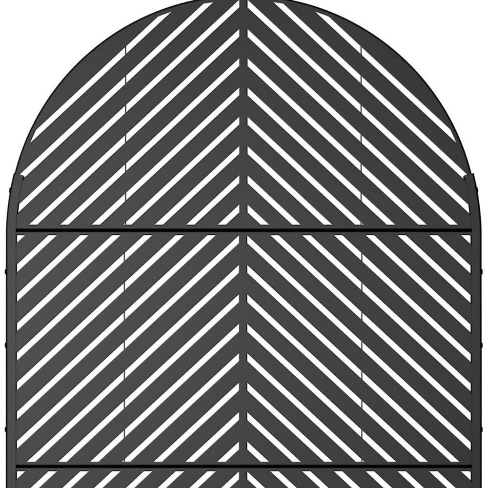 72" Black Steel Three Panel Screen Room Divider