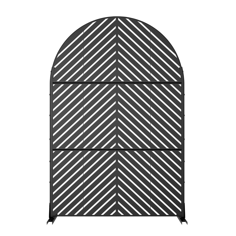 72" Black Steel Three Panel Screen Room Divider