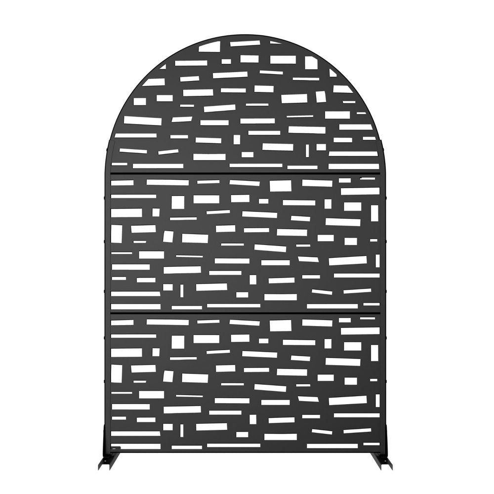 72" Black Steel Three Panel Screen Room Divider