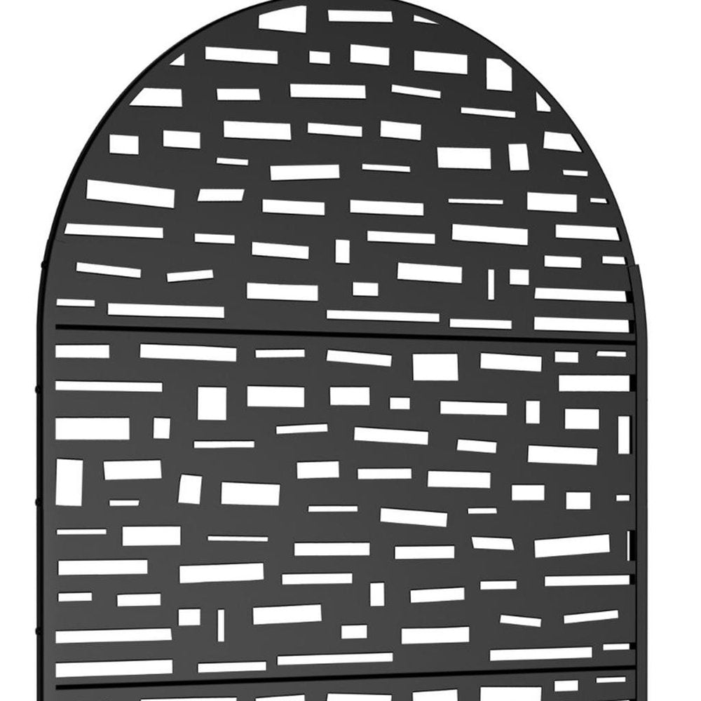 72" Black Steel Three Panel Screen Room Divider