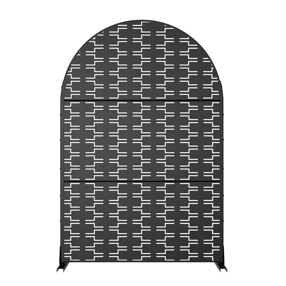 72" Black Steel Three Panel Screen Room Divider