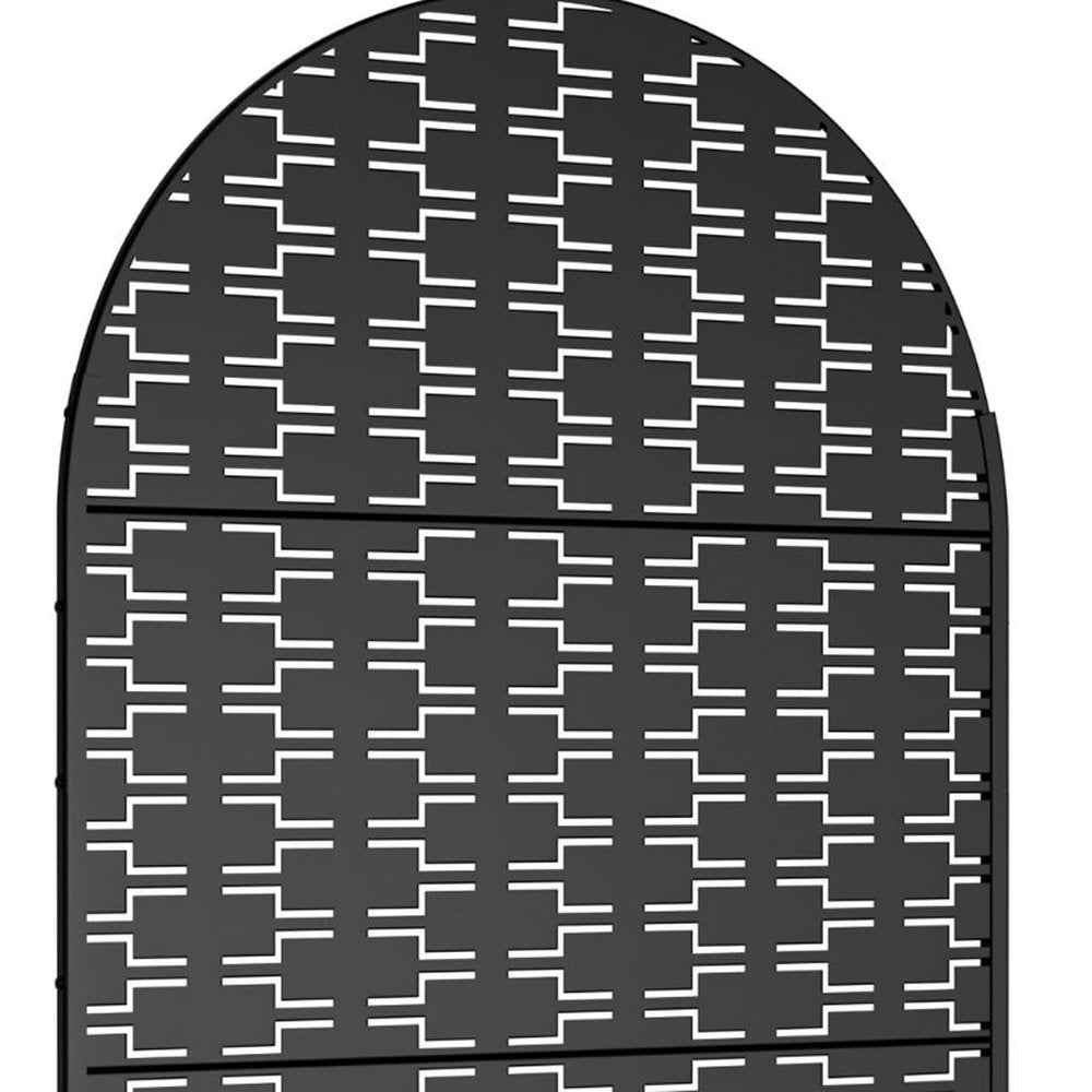72" Black Steel Three Panel Screen Room Divider