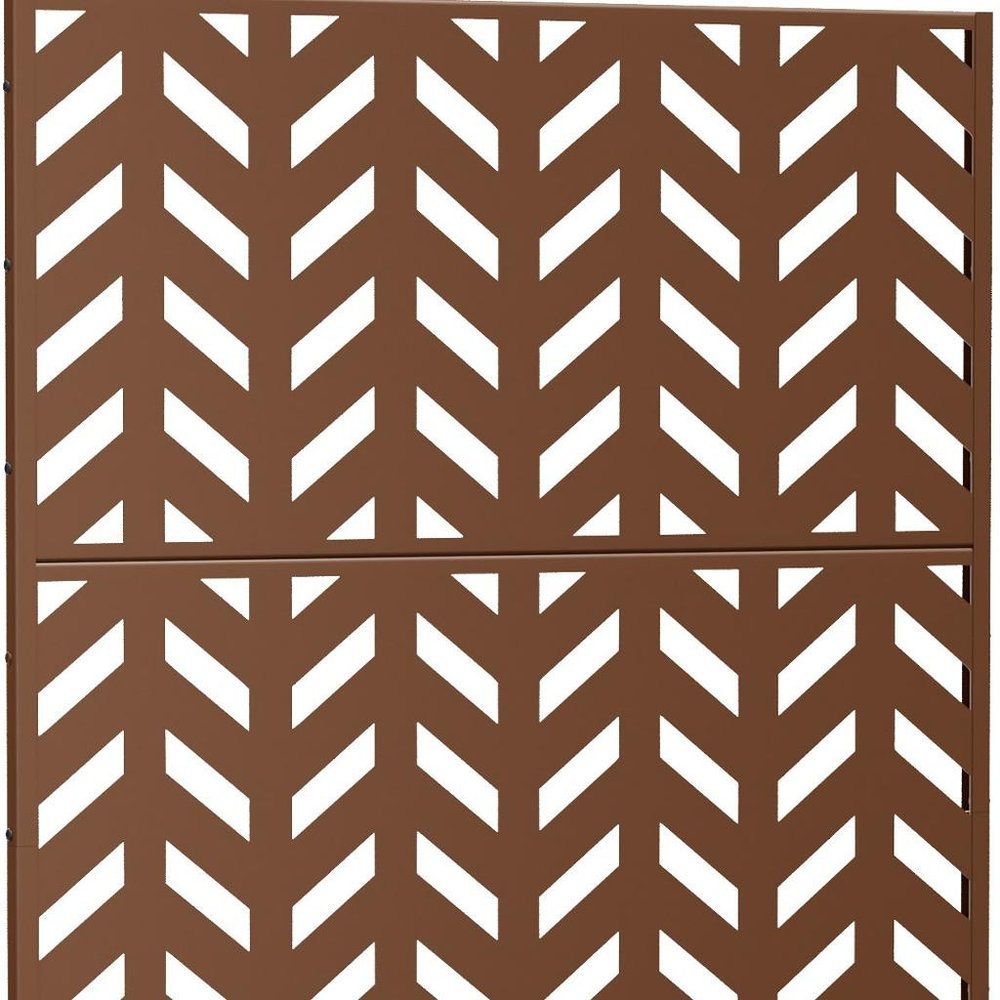72" Brown Steel Three Panel Screen Room Divider