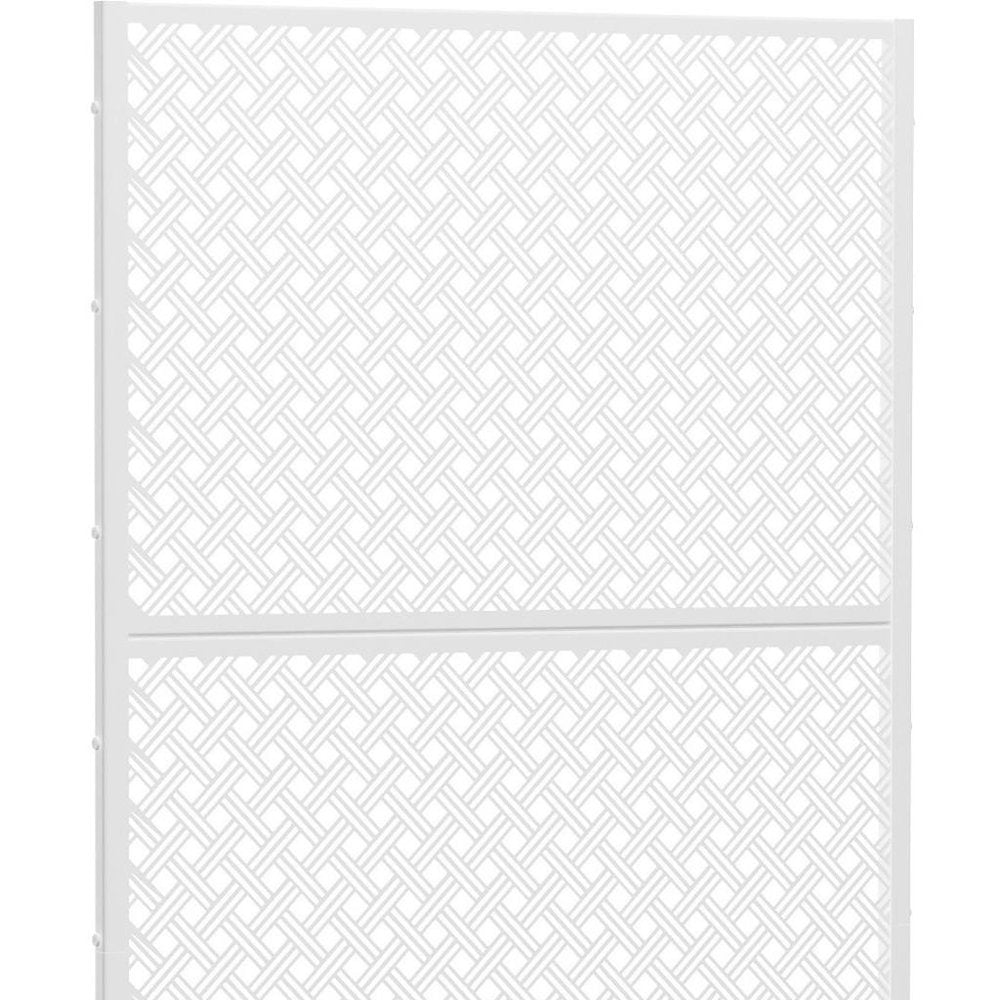 72" White Steel Three Panel Screen Room Divider