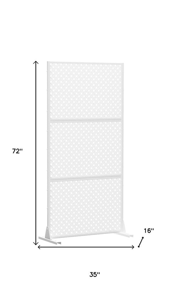 72" White Steel Three Panel Screen Room Divider