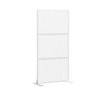 72" White Steel Three Panel Screen Room Divider