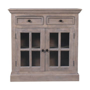 35" Brown Solid Wood Accent Cabinet With Two Doors And Two Drawers