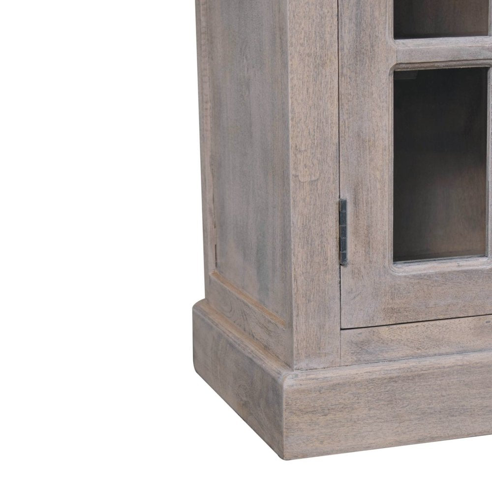 35" Brown Solid Wood Accent Cabinet With Two Doors And Two Drawers