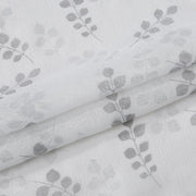 72" White And Silver Floral Shower Curtain