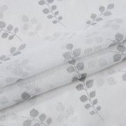 72" White And Silver Floral Shower Curtain