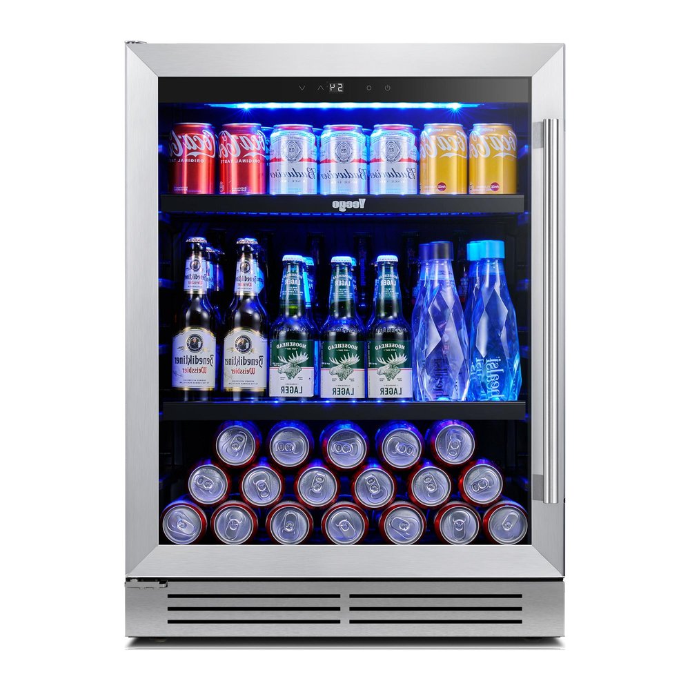 32" X 24" Silver Stainless Steel Single Compartment Can Beverage Refrigerator