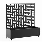 47" X 47" Black Galvanized Metal Rectangular Planter Box