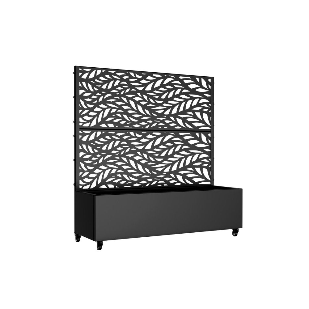 47" X 47" Black Galvanized Metal Rectangular Planter Box