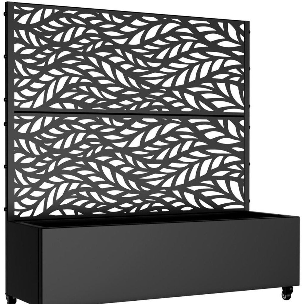 47" X 47" Black Galvanized Metal Rectangular Planter Box