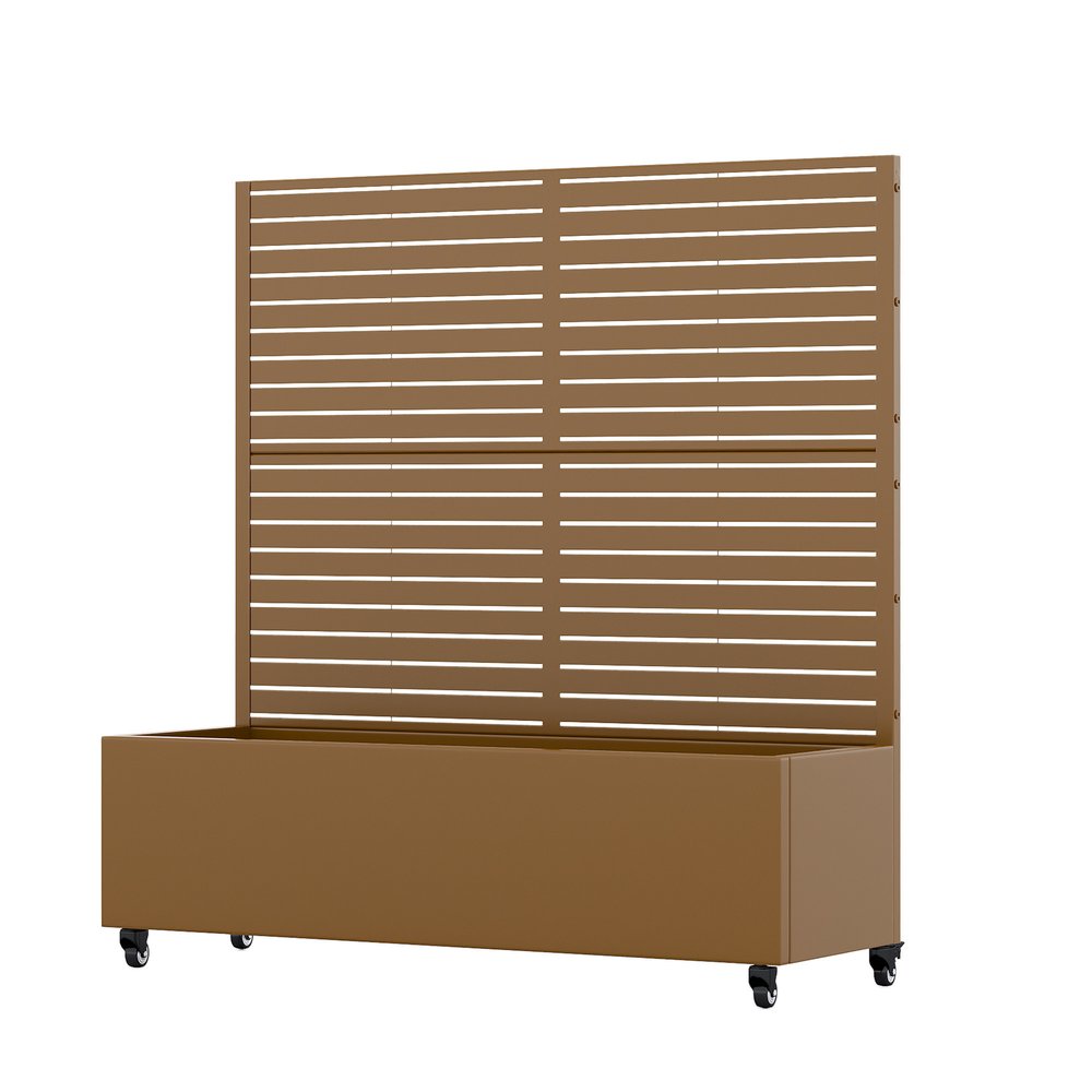 47" X 47" Brown Galvanized Metal Rectangular Planter Box