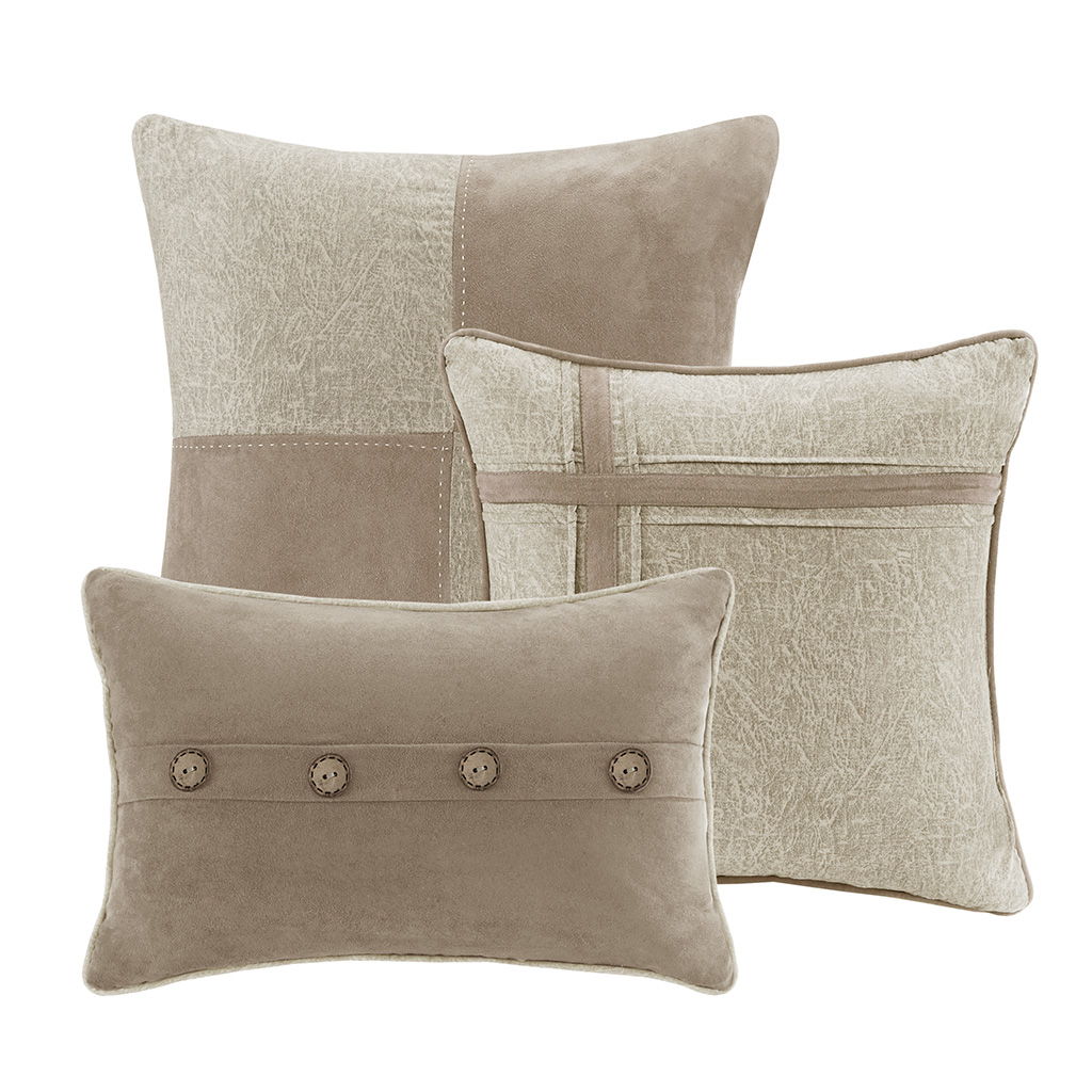 Boone - King 7 Piece Comforter Set - Tan