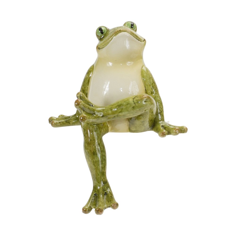 Set of Three Green Heavy Duty Plastic Frog Garden Accents Accessories