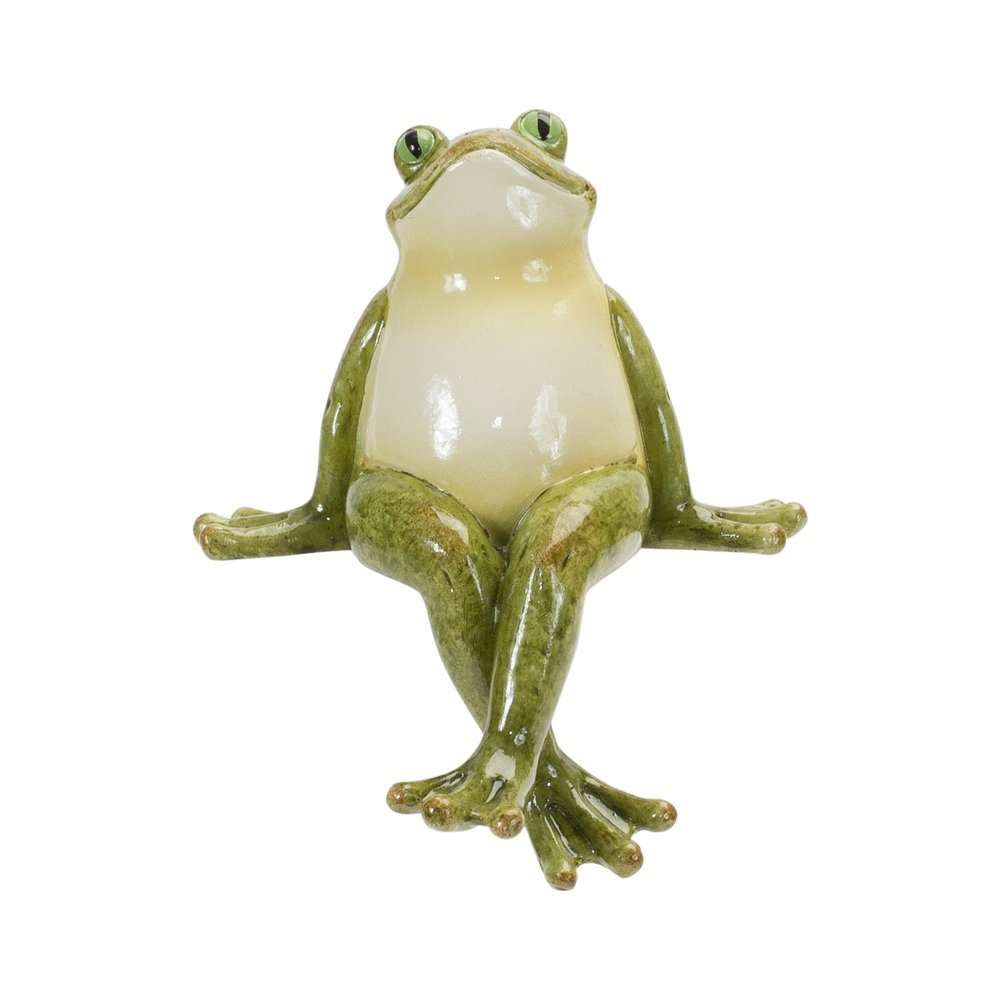 Set of Three Green Heavy Duty Plastic Frog Garden Accents Accessories