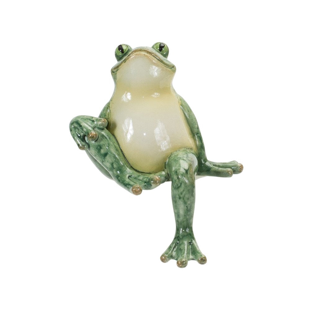 Set of Three Green Heavy Duty Plastic Frog Garden Accents Accessories