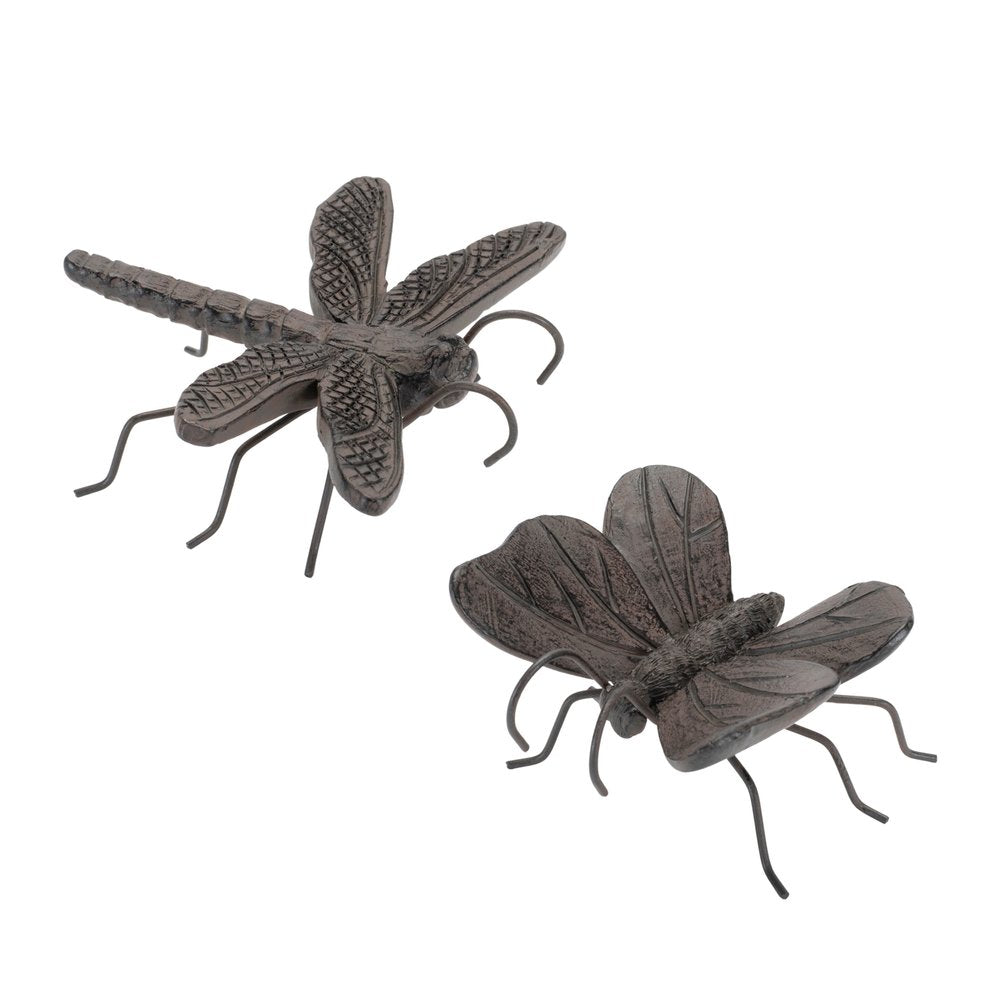 Set of Two Brown Ceramic Garden Accents Accessories