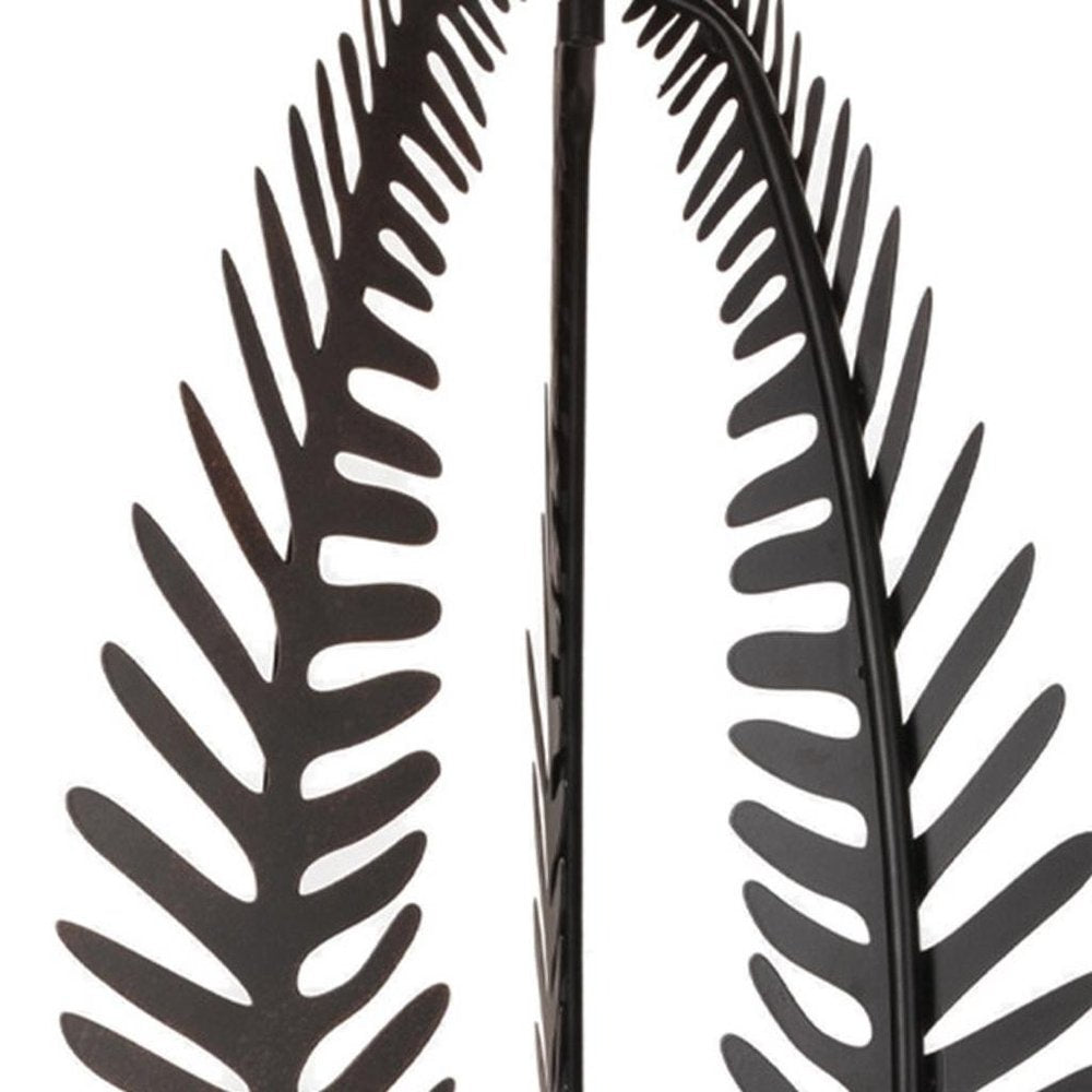 Set of Two Brown Iron Floral Bouquet Garden Hanging Wall or Door Decor
