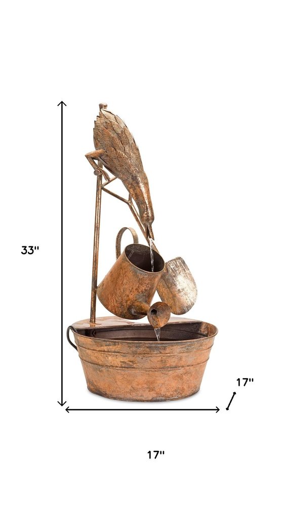 33" Copper Iron Birds Garden Hanging Wall or Door Decor