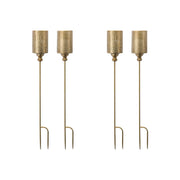 Set of Four Gold Metal Garden Stake