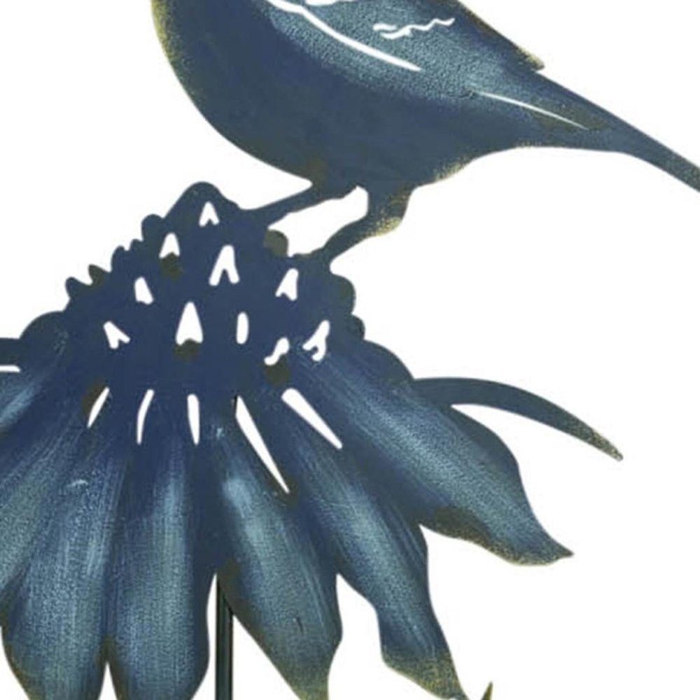 Set of Two Blue Iron Birds Garden Stake