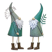 Set of Two Brown Iron Outdoor Statue
