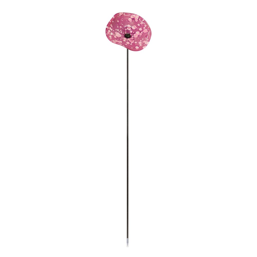 Set of Two Pink Iron Floral Bouquet Garden Stake