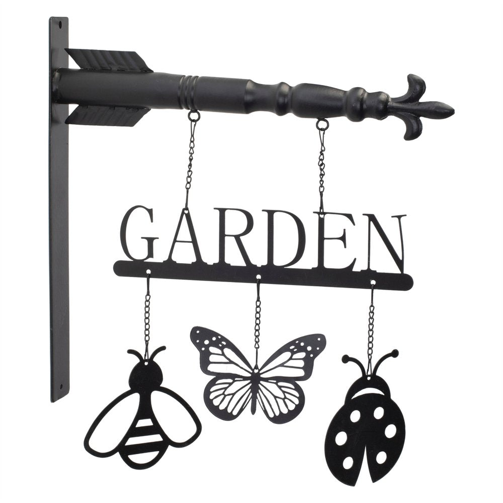 2" Black Metal Garden Hanging Wall or Door Decor