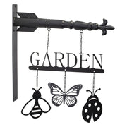 2" Black Metal Garden Hanging Wall or Door Decor