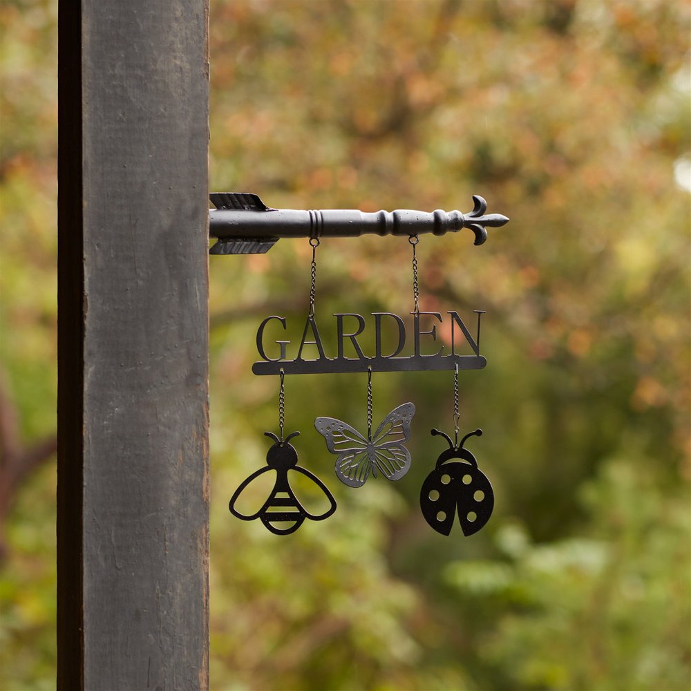 2" Black Metal Garden Hanging Wall or Door Decor