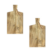 Set of Two Brown Solid and Manufactured Wood Cutting Boards