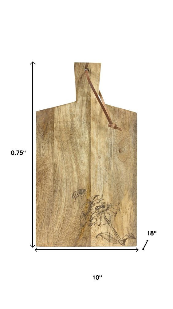 Set of Two Brown Solid and Manufactured Wood Cutting Boards