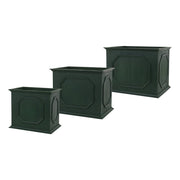 Set of Three Green Wood 107 Ounce Rectangular Planter Boxes
