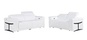 Two Piece White Italian Leather Five Person Seating Set