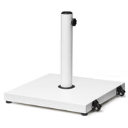 White Market Umbrella Steel In Ground Adjustable Umbrella Base With Wheels