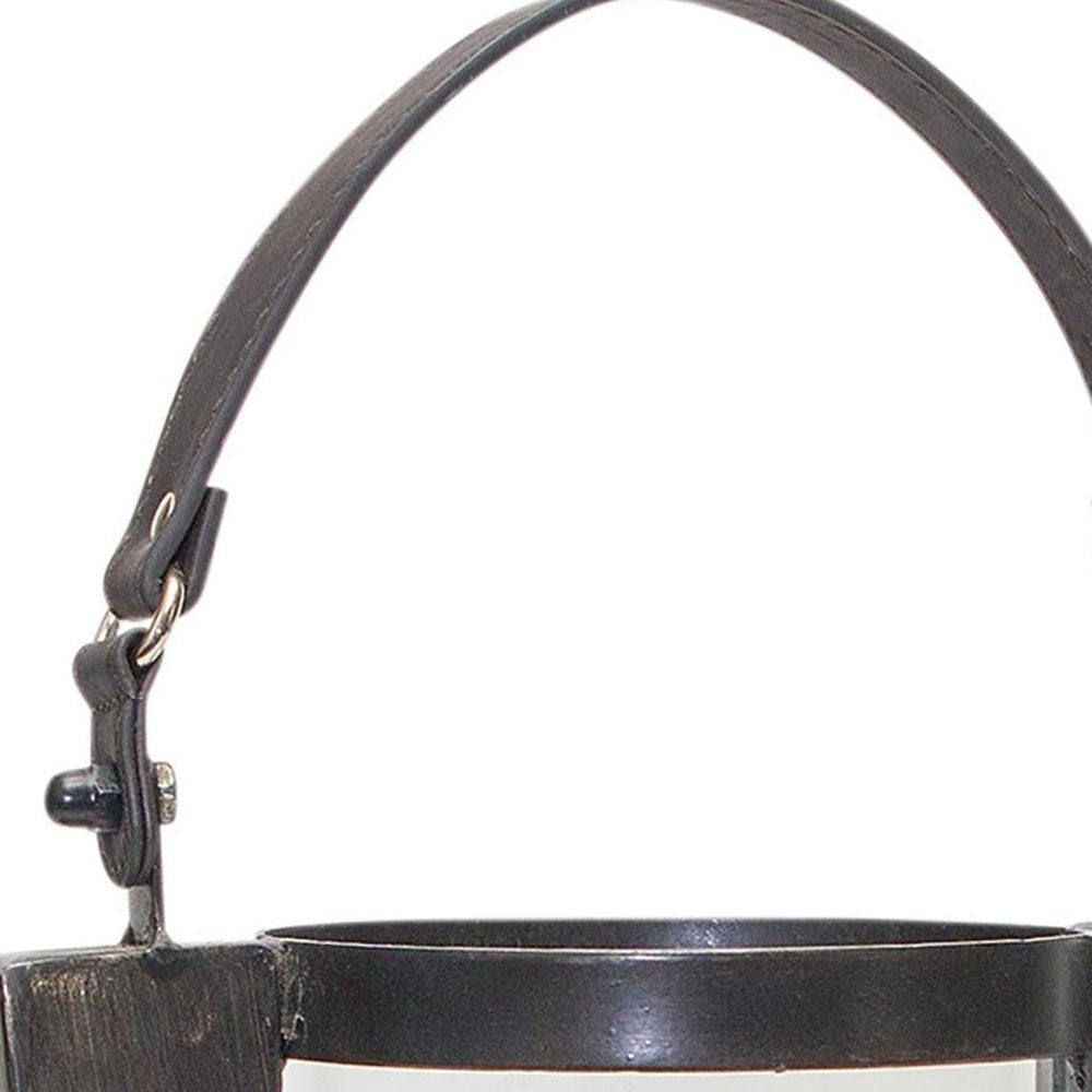 14" Brown Ornate Metal Tabletop Hurricane Candle Holder